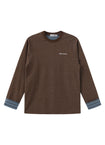 Mocha Contrast Cuff Long Sleeve Tee