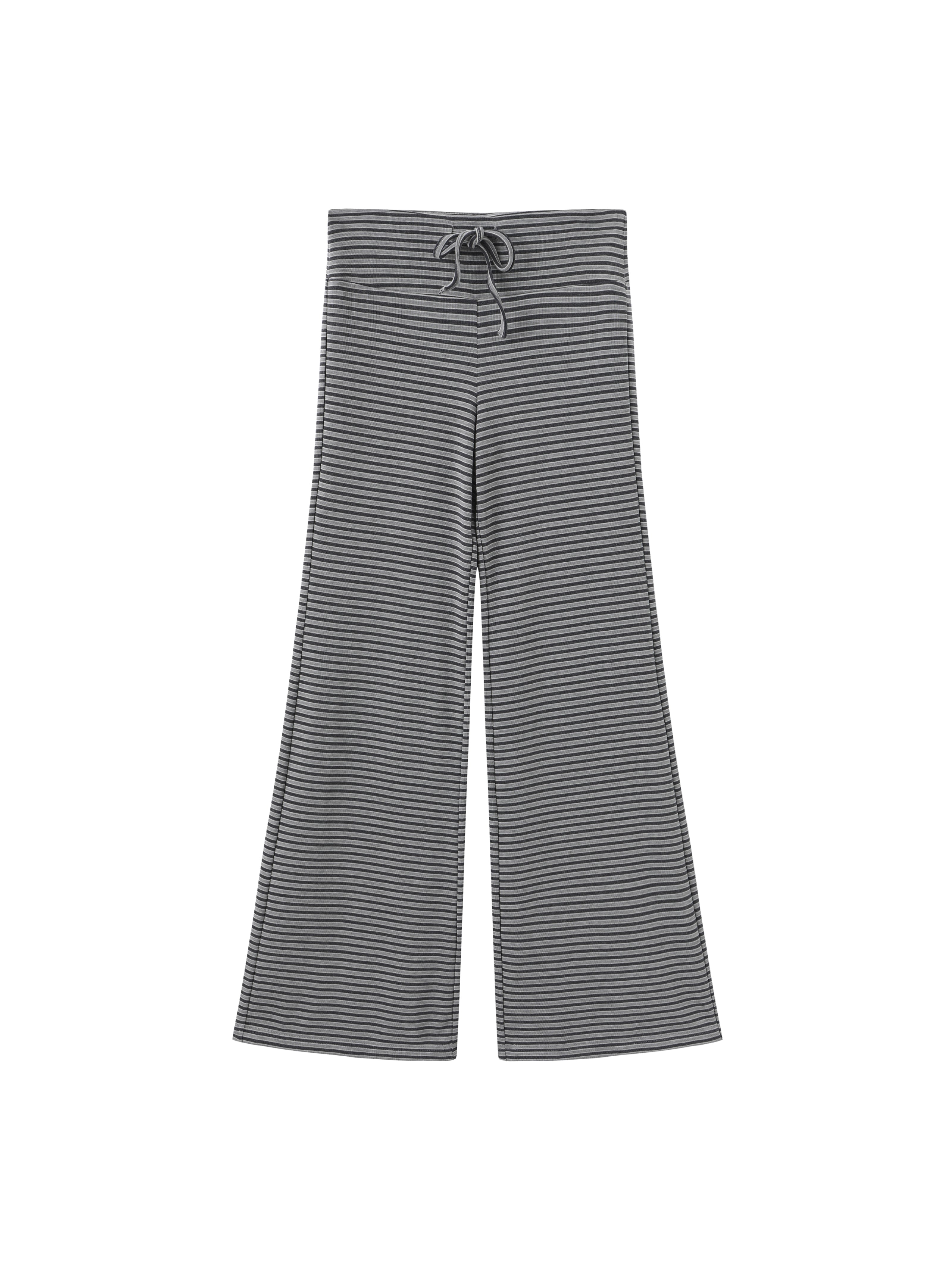 Steel Blue Stripes Flared Pants