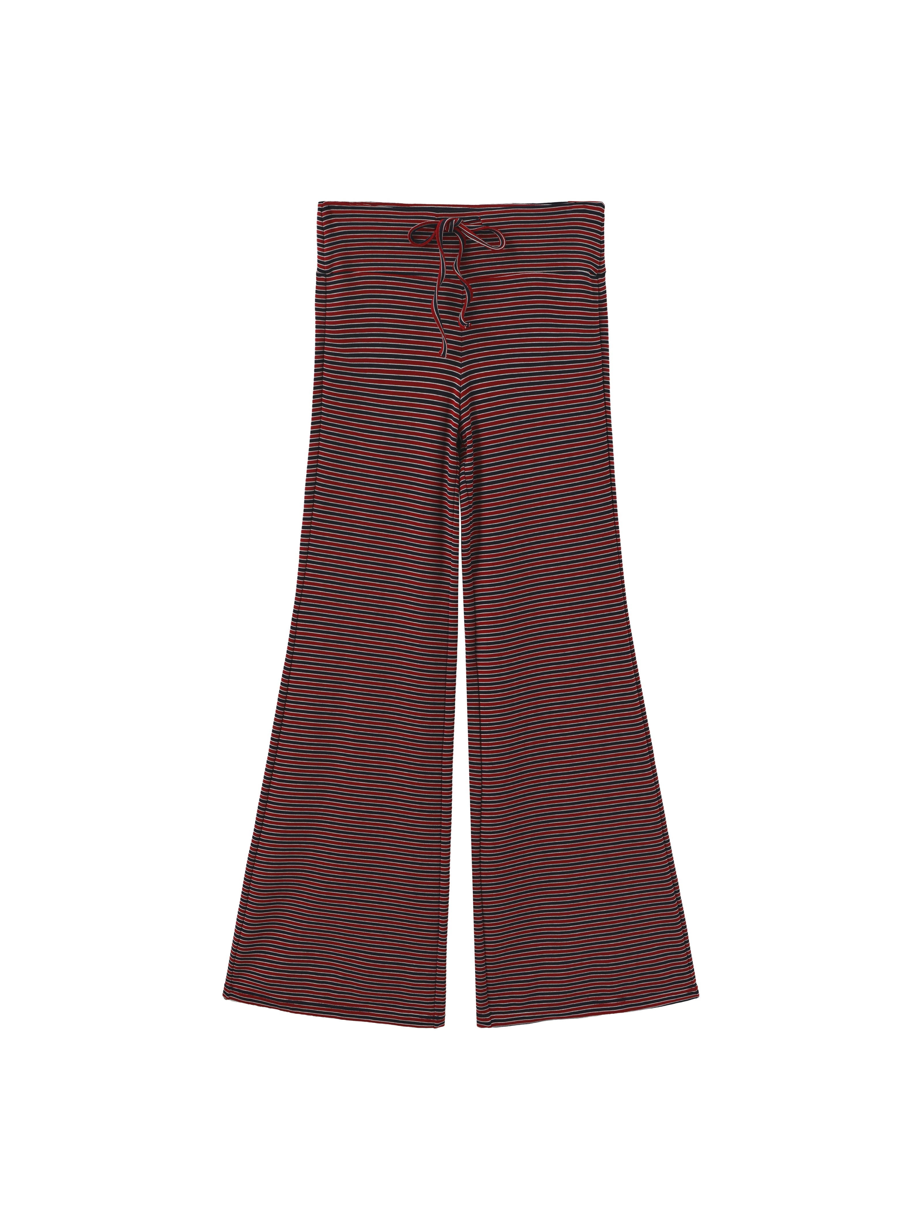 Navy Red Stripes Flared Pants