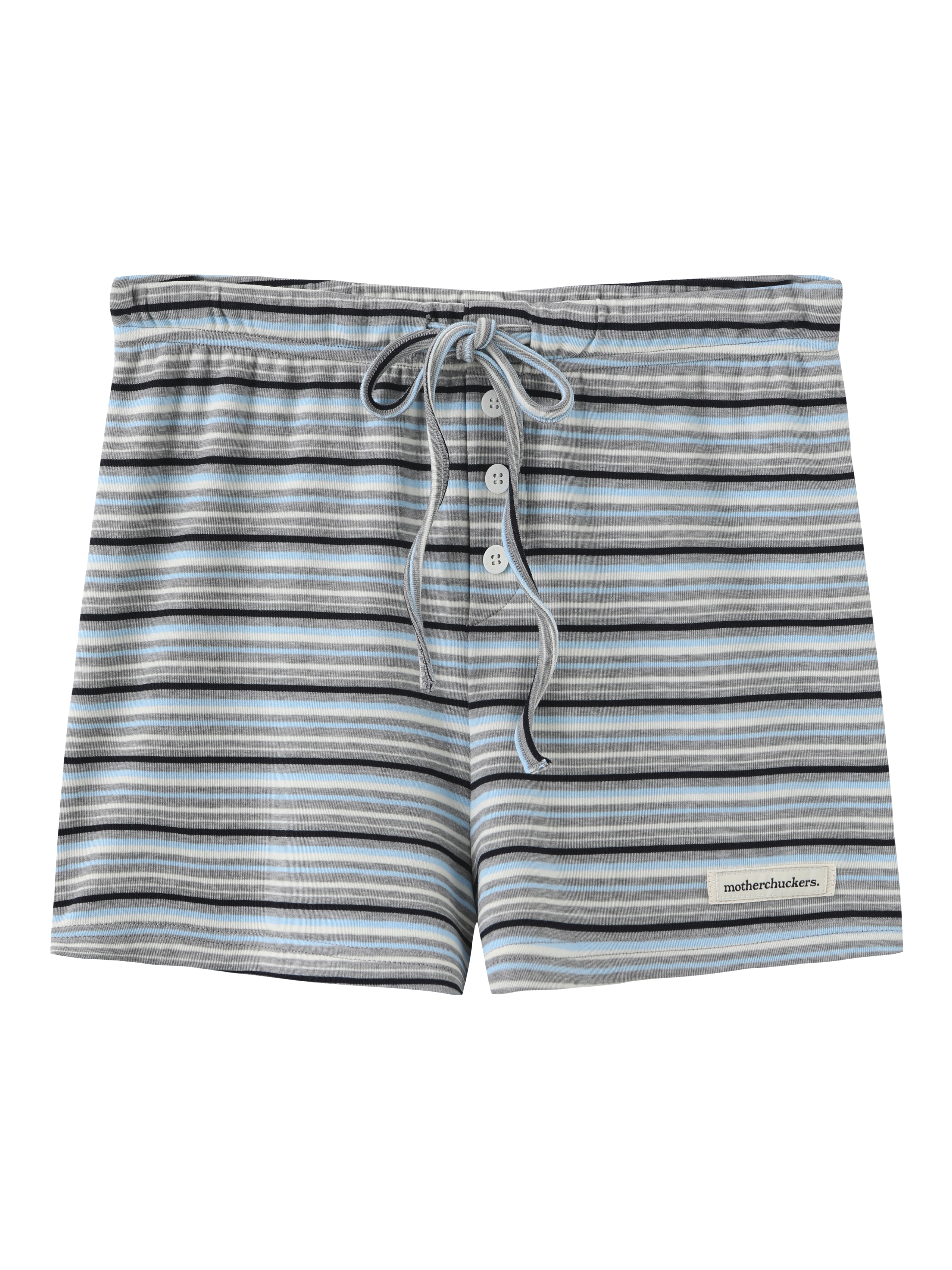 Powder Blue Stripes Fitted Mini Shorts