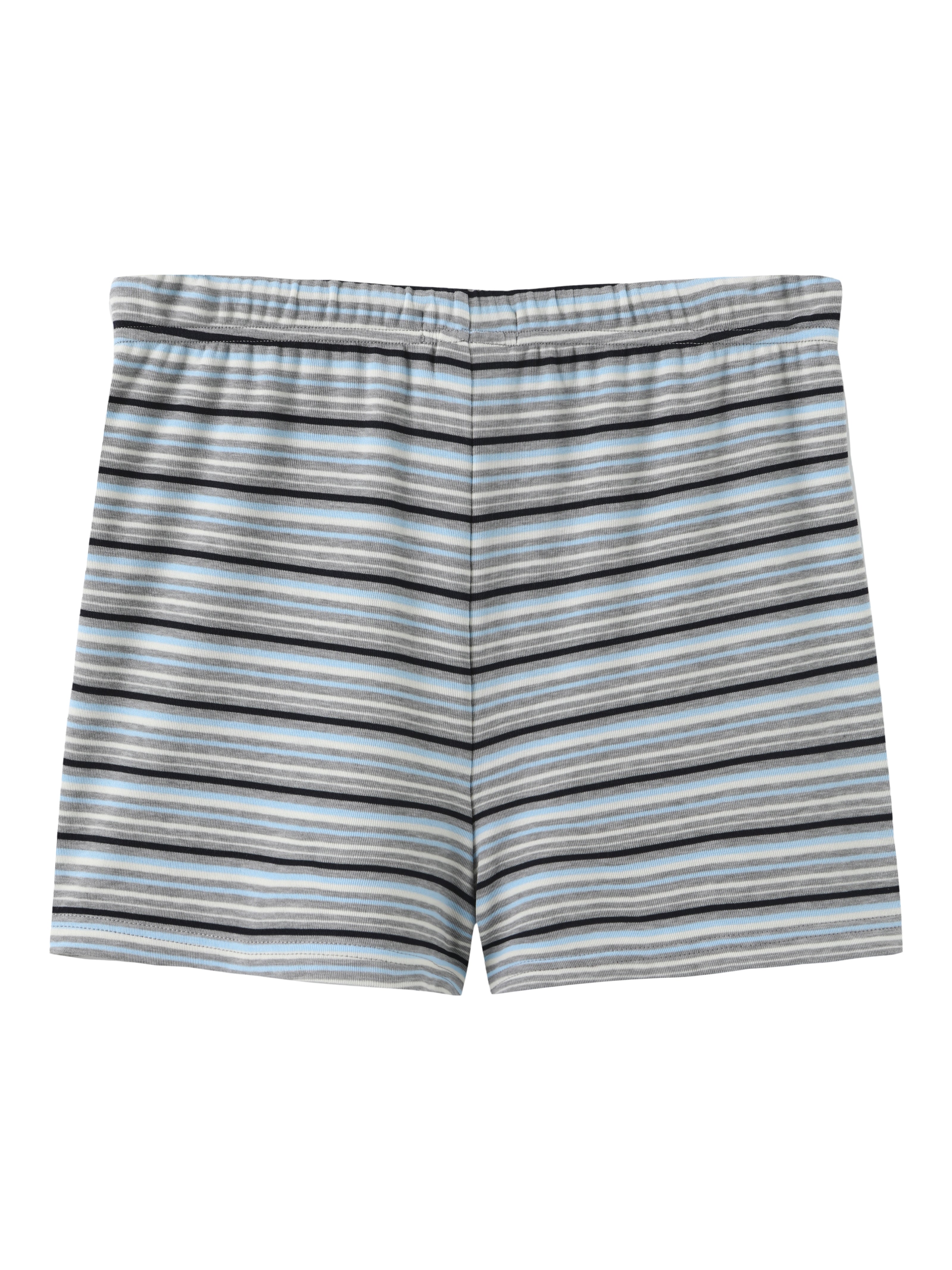 Powder Blue Stripes Fitted Mini Shorts