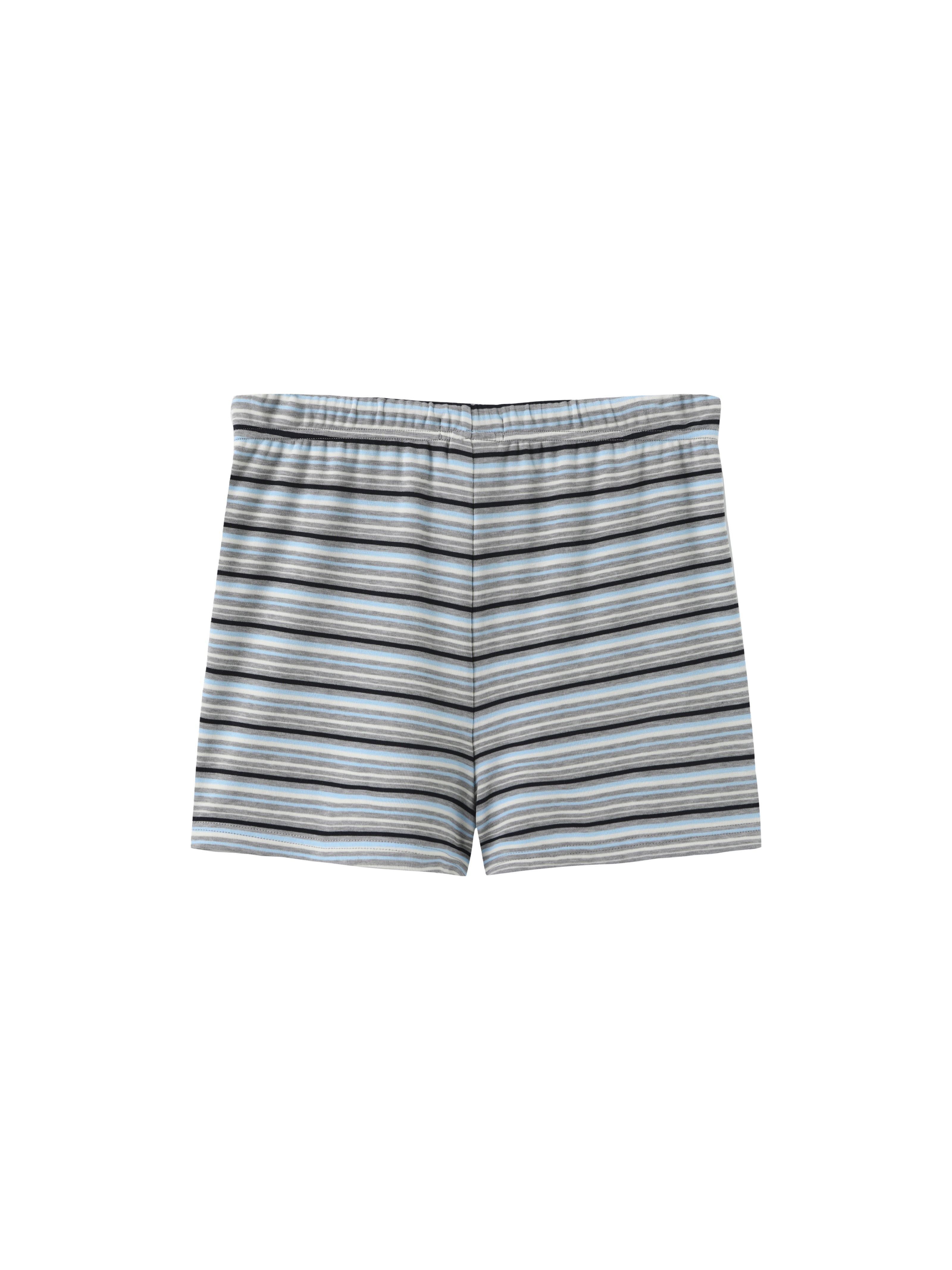 Powder Blue Stripes Fitted Mini Shorts