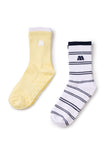 Grippy Socks Set (Butter/Navy Stripes)