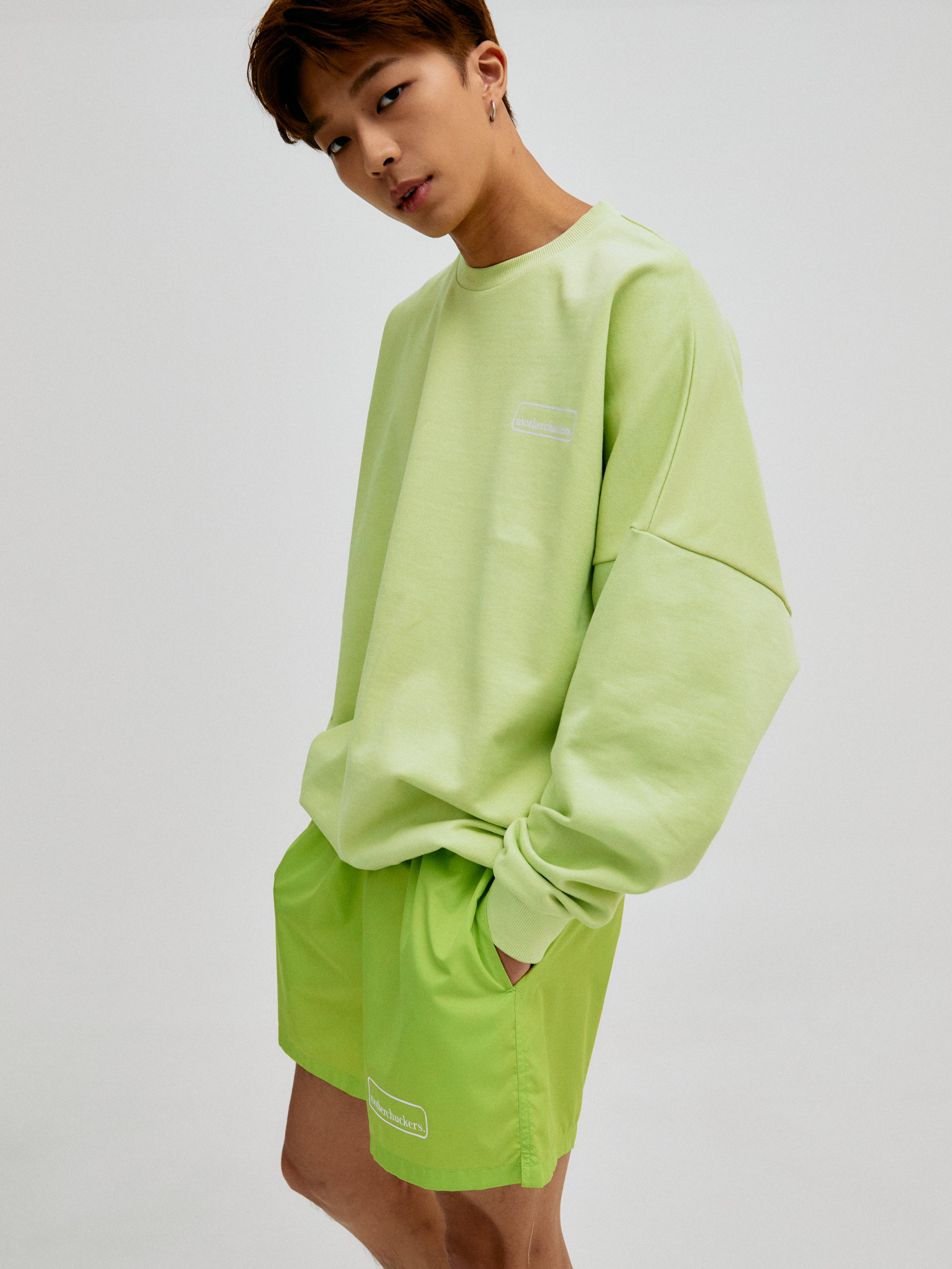 Lime Logo Nylon Shorts