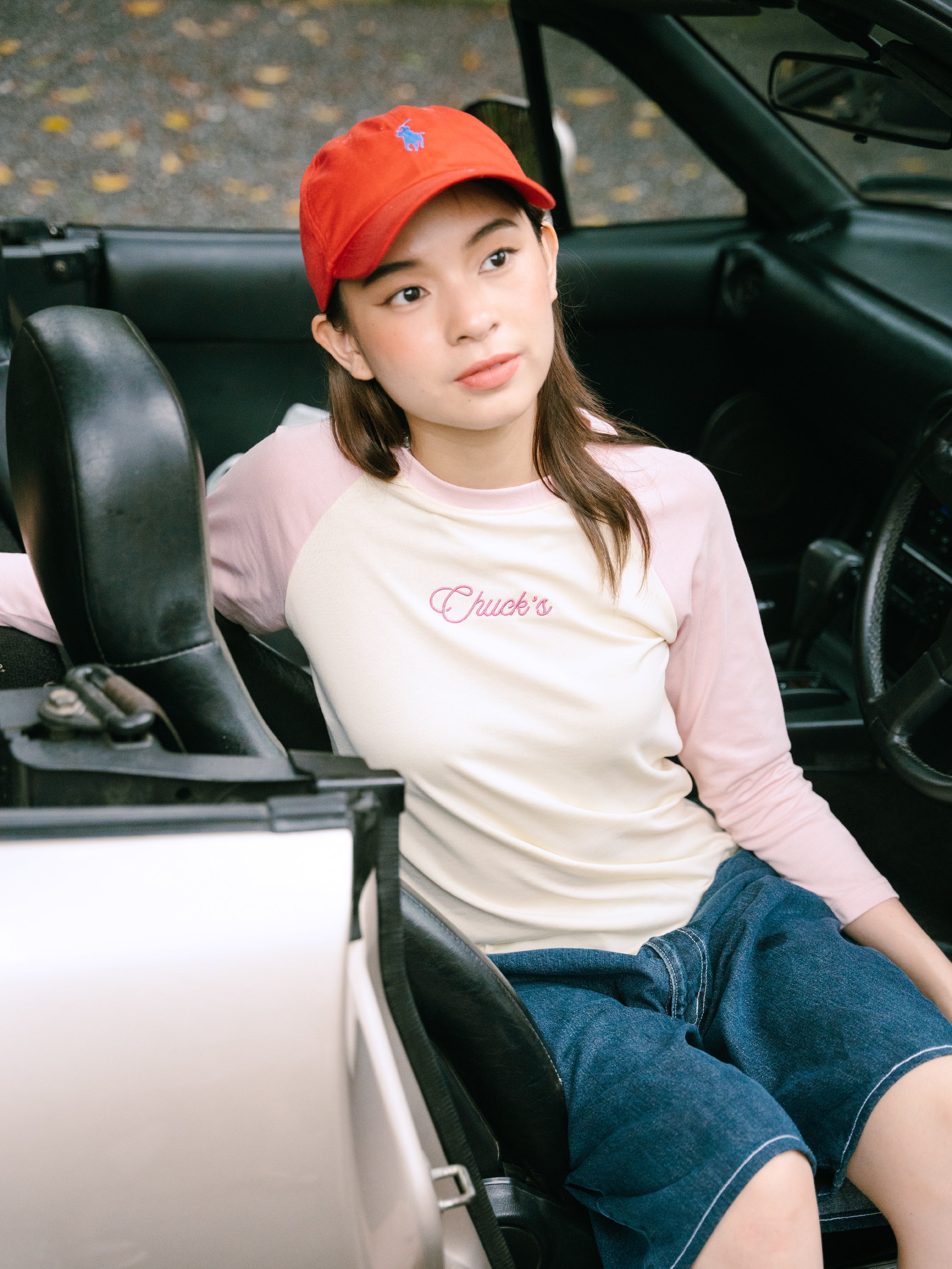 Chuck's Casual Raglan in Pink & Cream