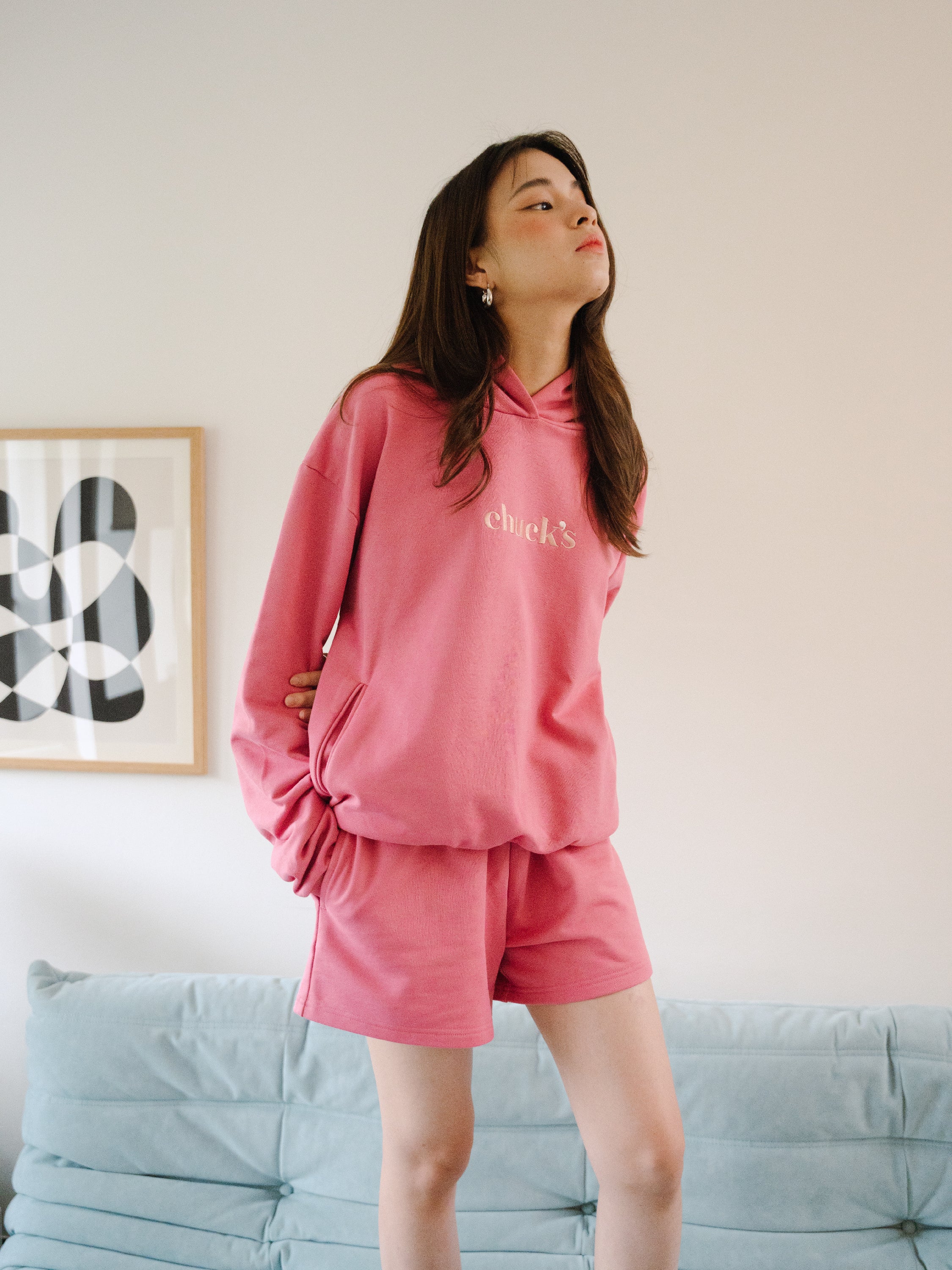Chuck's Keep Cosy Hoodie in Watermelon Pink