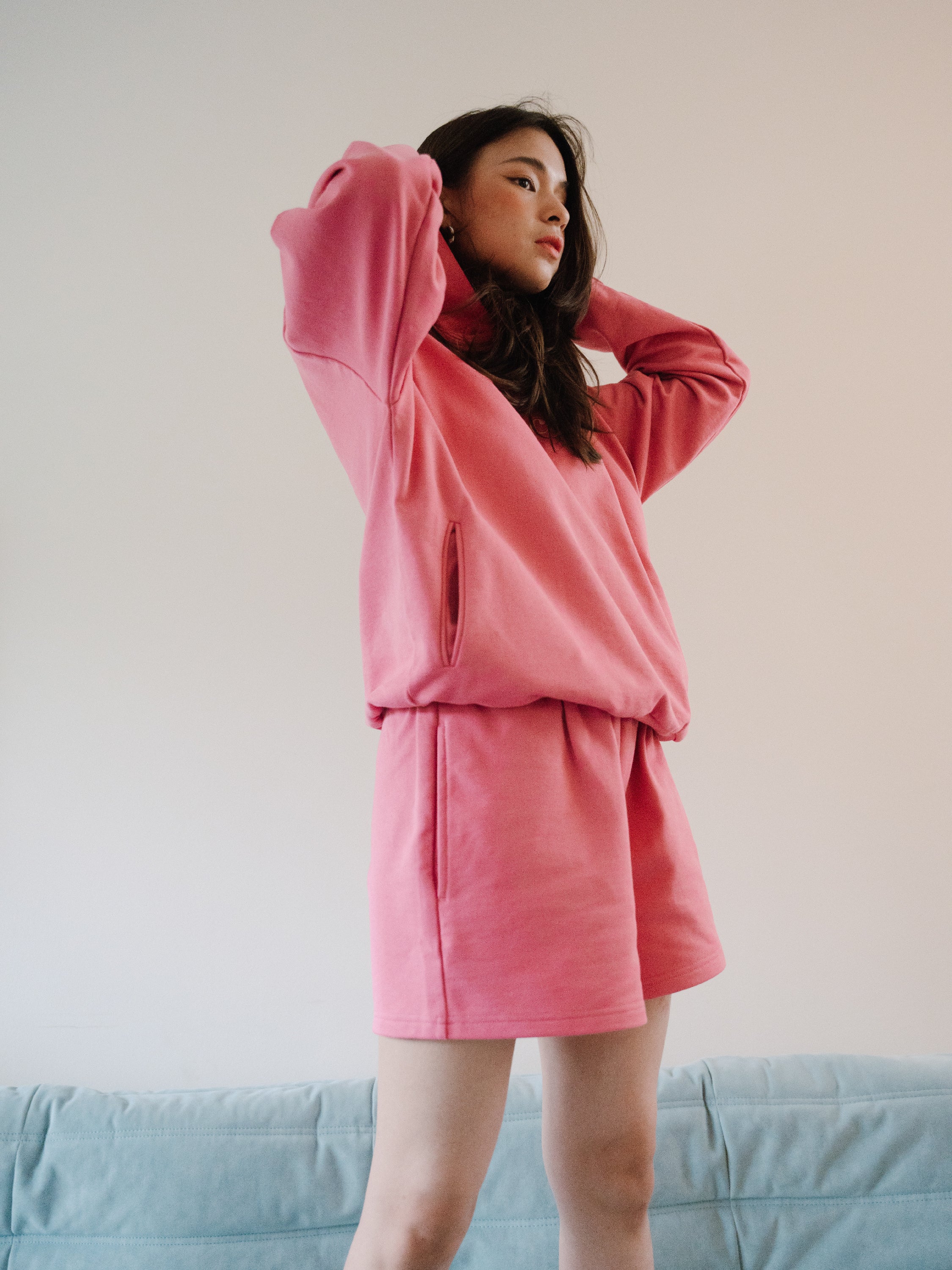 Chuck's Stay Comfy Cotton Shorts in Watermelon Pink