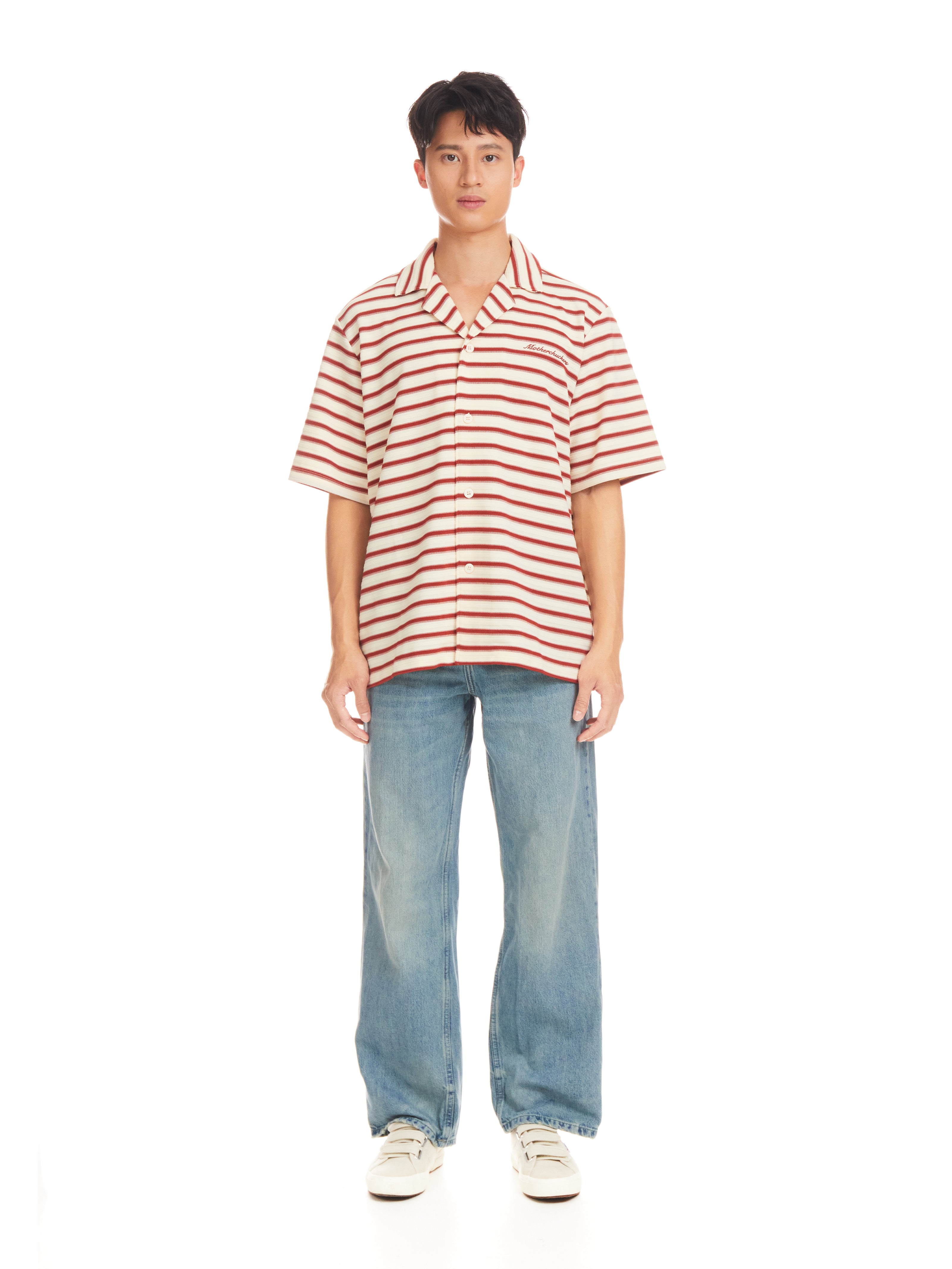 Candy Cane Striped Bowling Shirt