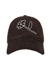 Chocolate Bloom Corduroy Cap