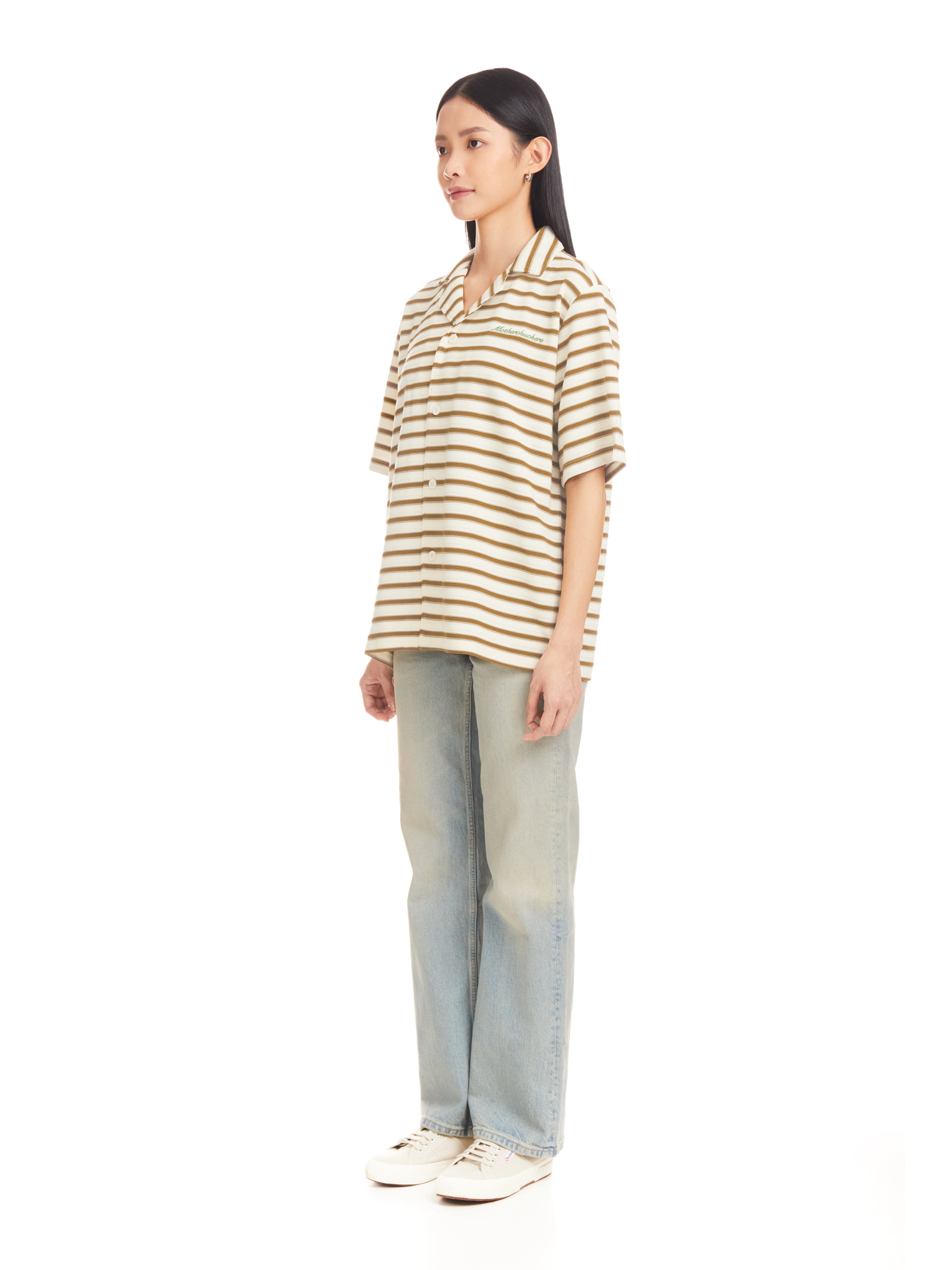 Fresh Kiwi Striped Bowling Shirt
