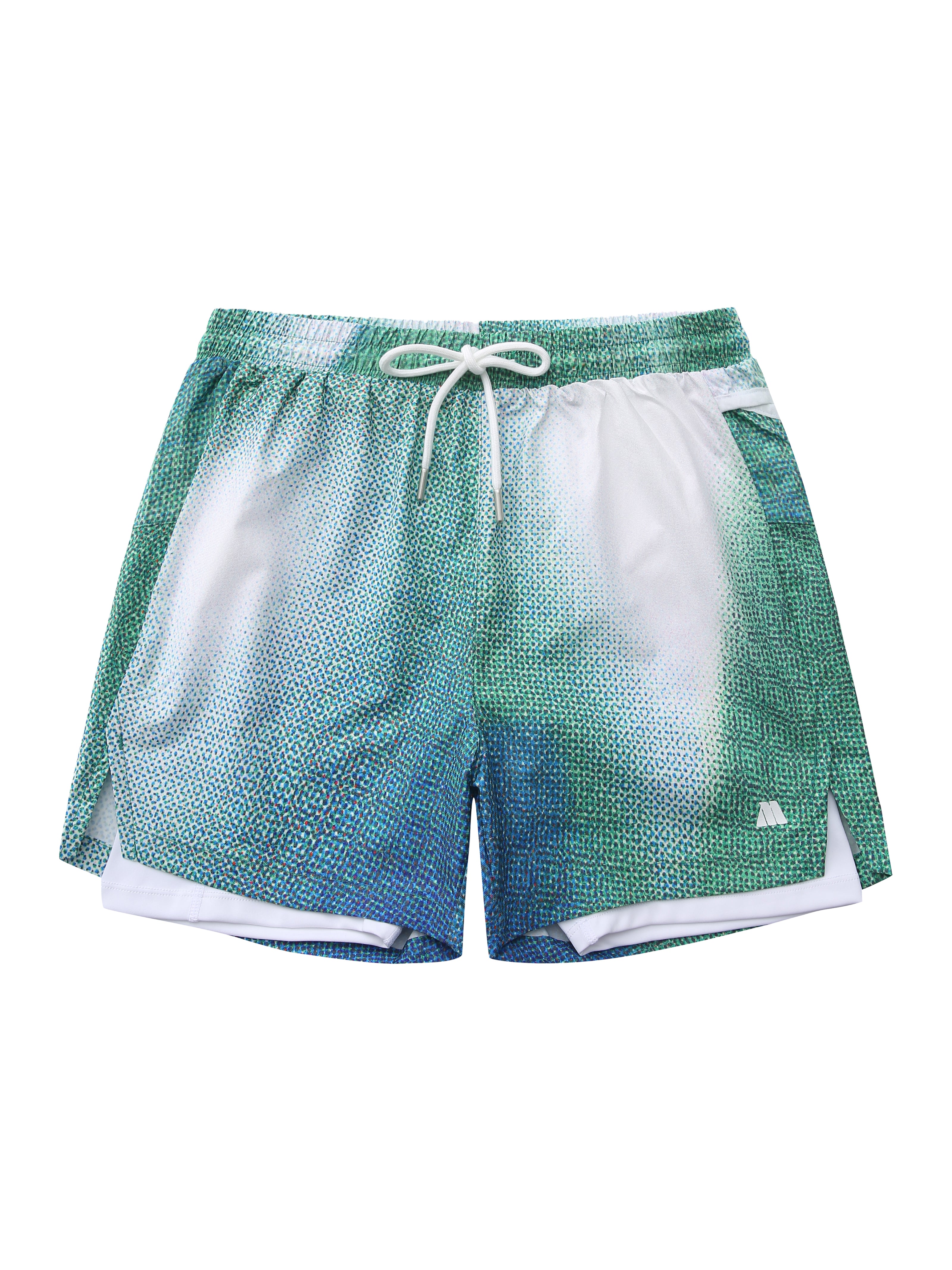 Green Gradient Athletic Lined Shorts
