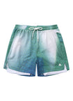 Green Gradient Athletic Lined Shorts