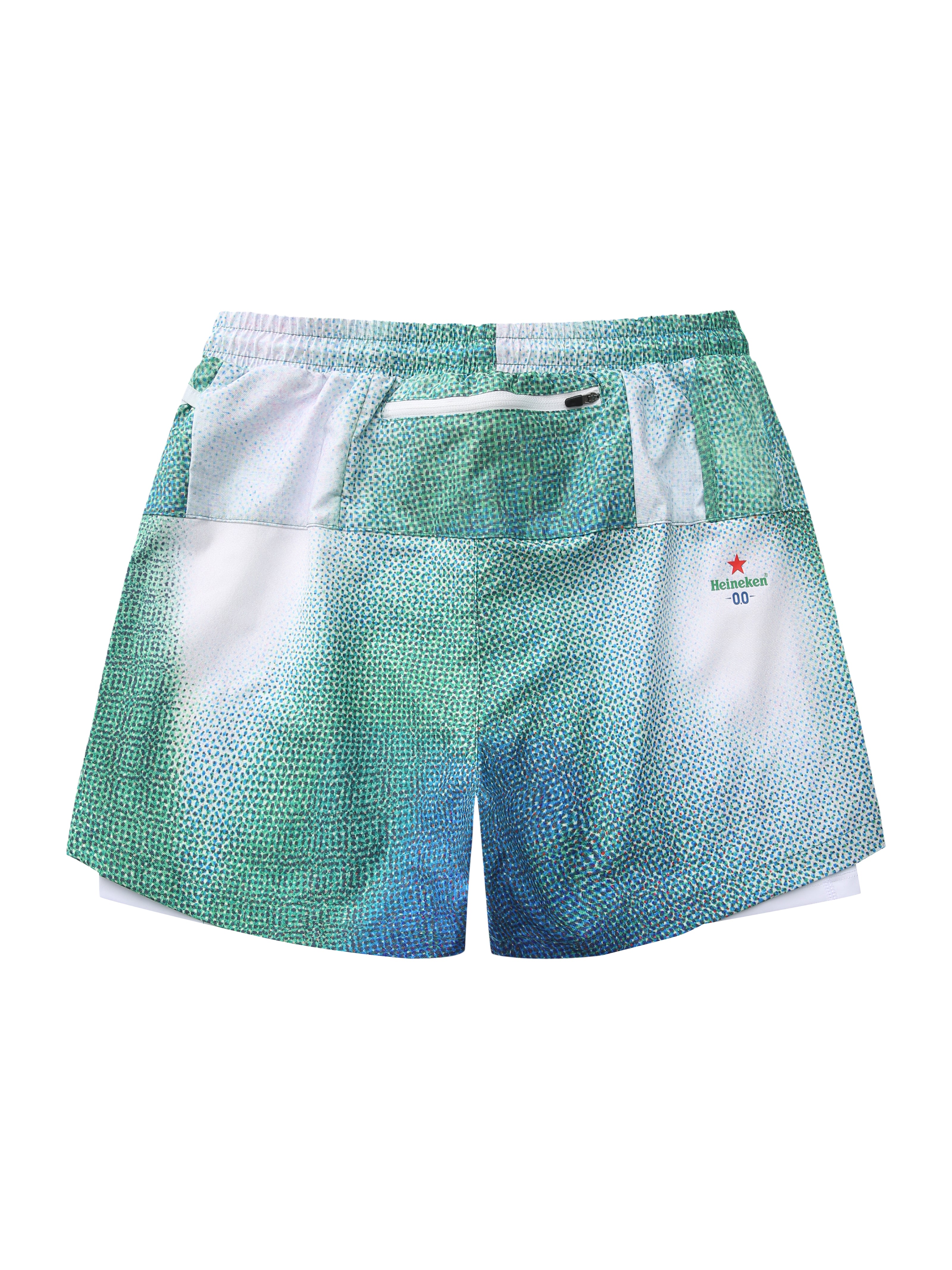 Green Gradient Athletic Lined Shorts