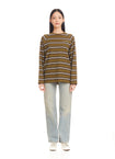 Hunter Green Striped Long Sleeve Tee