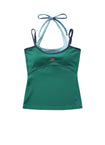 Bottle Green Double Layered Halter Camisole