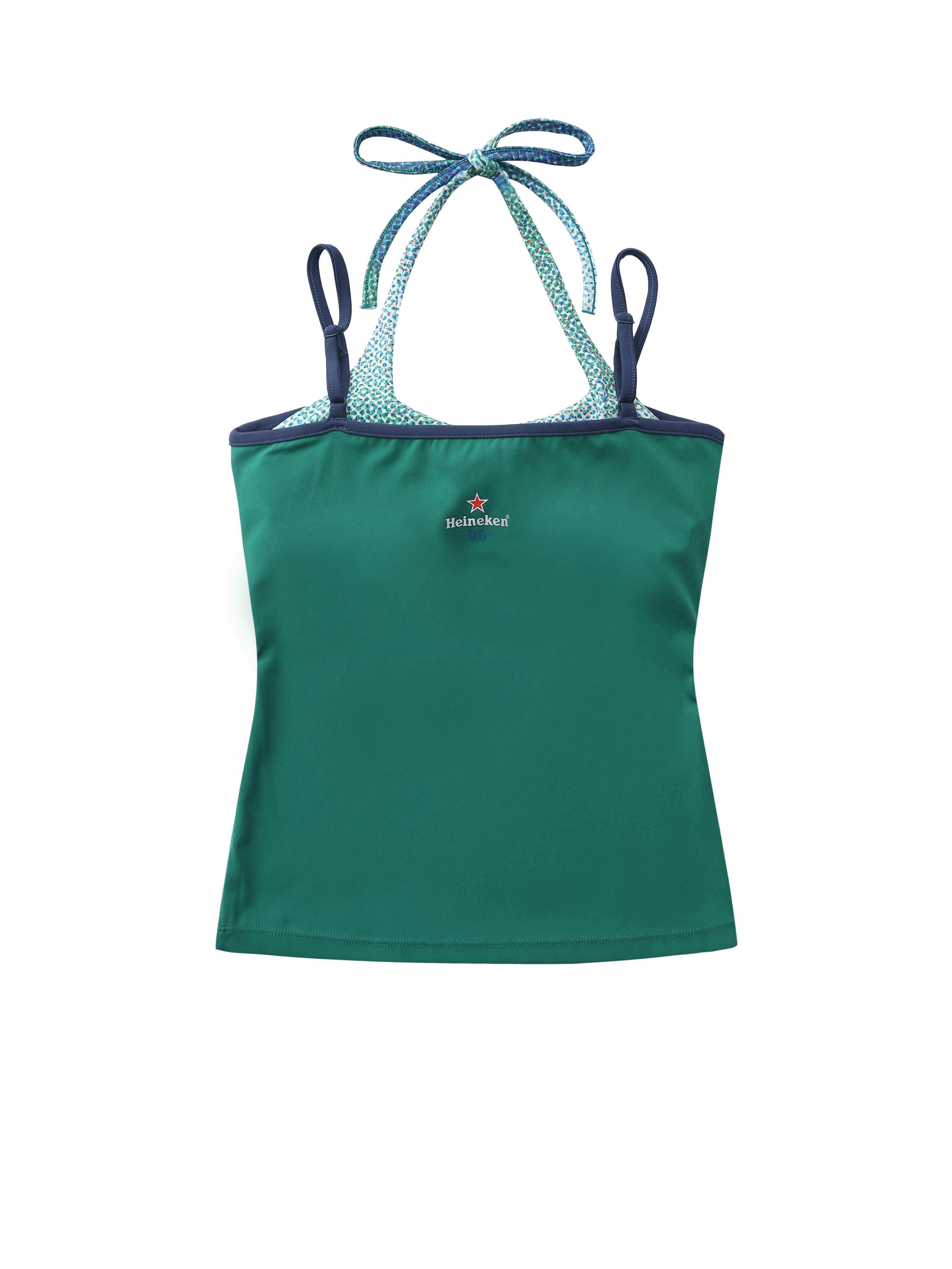 Bottle Green Double Layered Halter Camisole