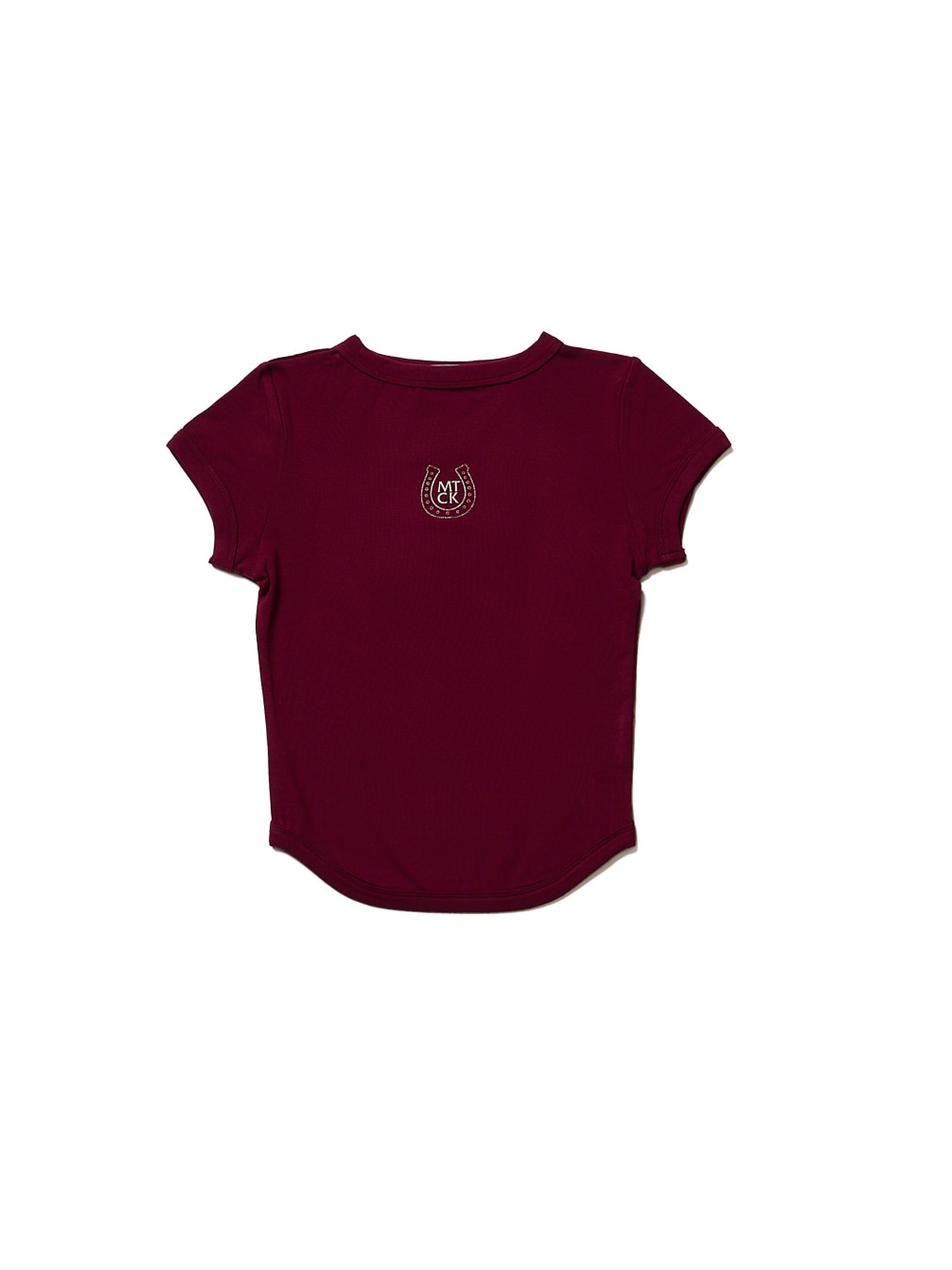 Plum Horseshoe Scooped Tee