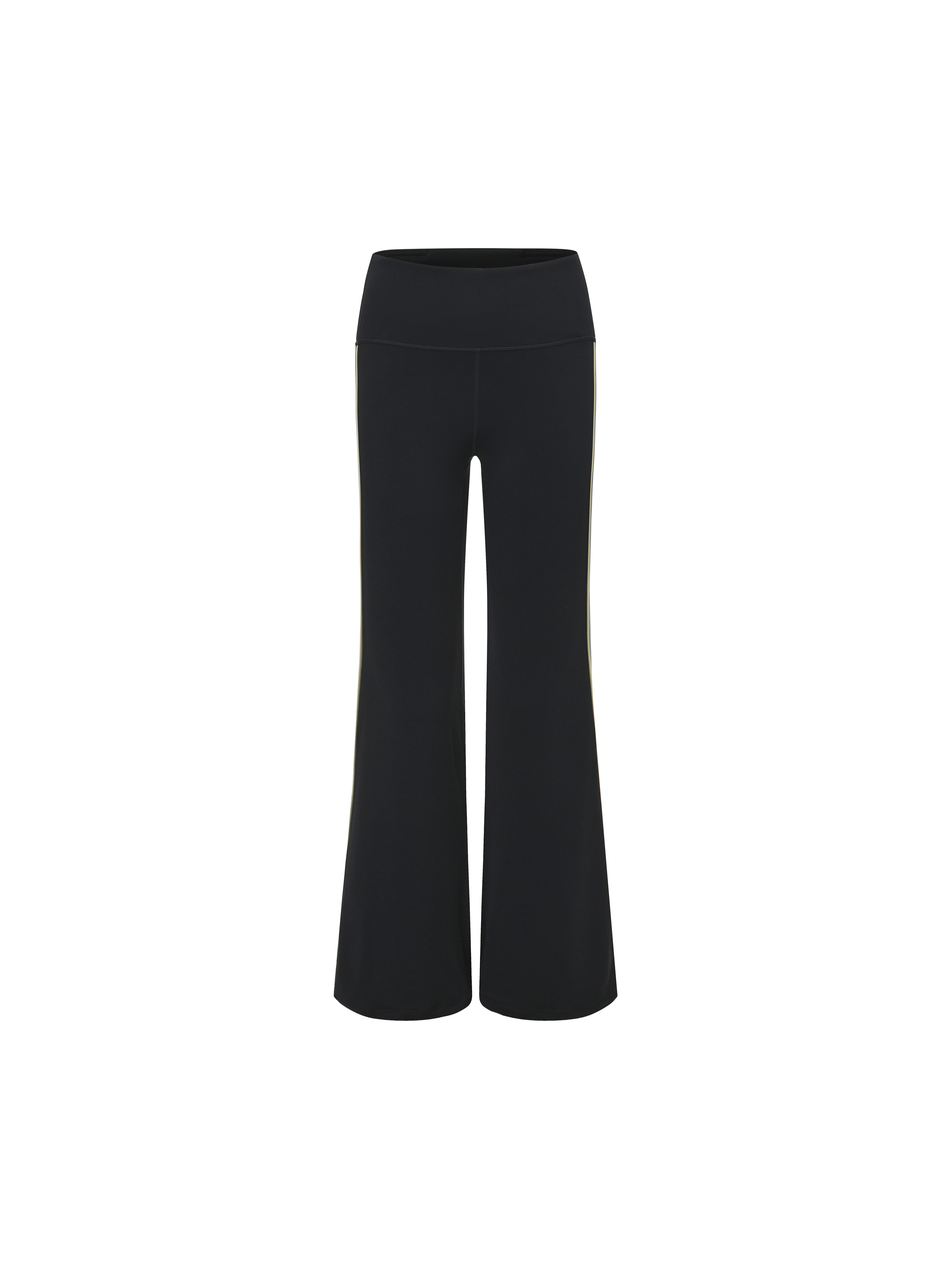 Black Gridline Flared Pants