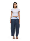 Navy Foldover Pants