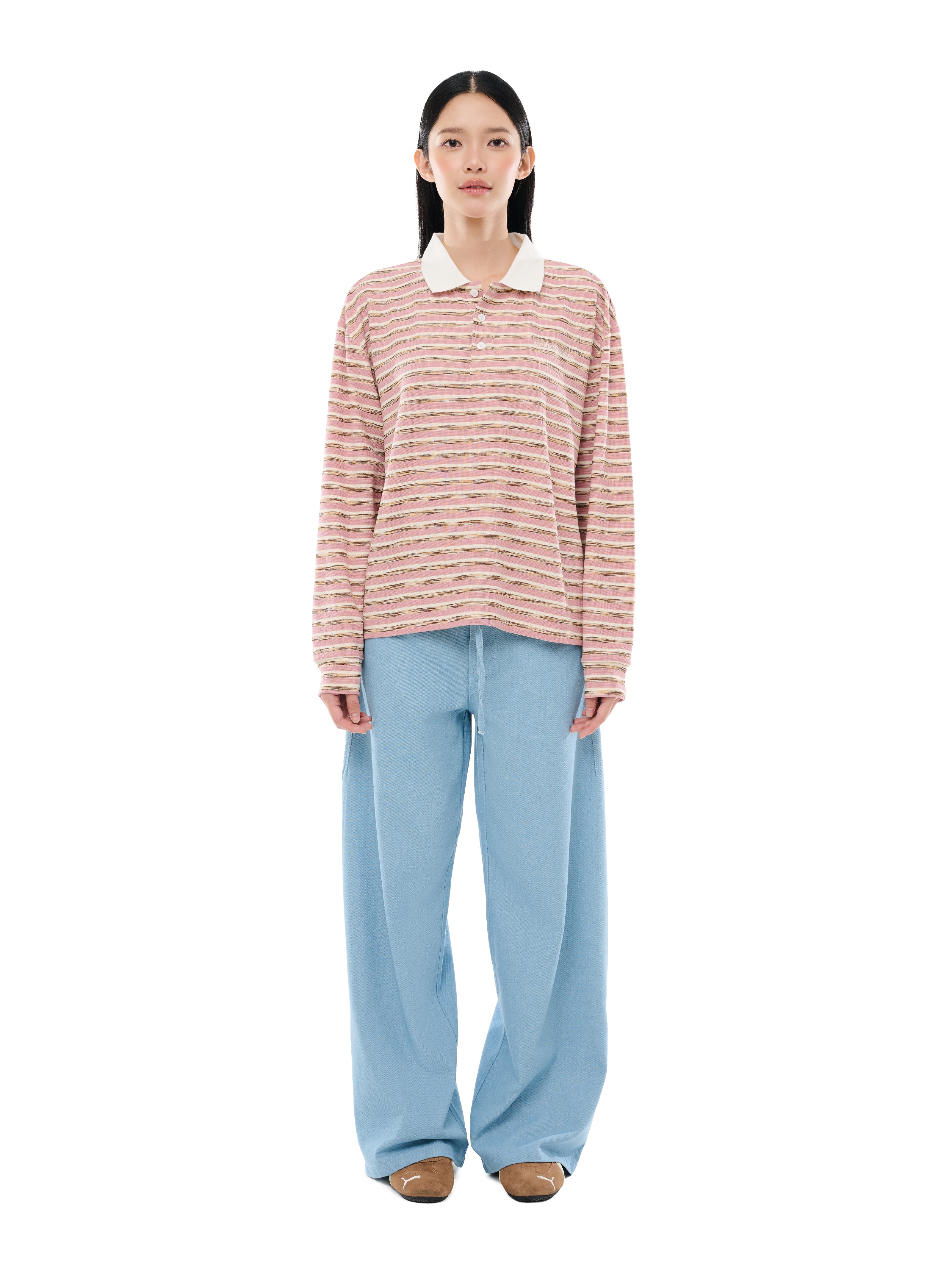 Raspberry Souffle Long Sleeve Polo