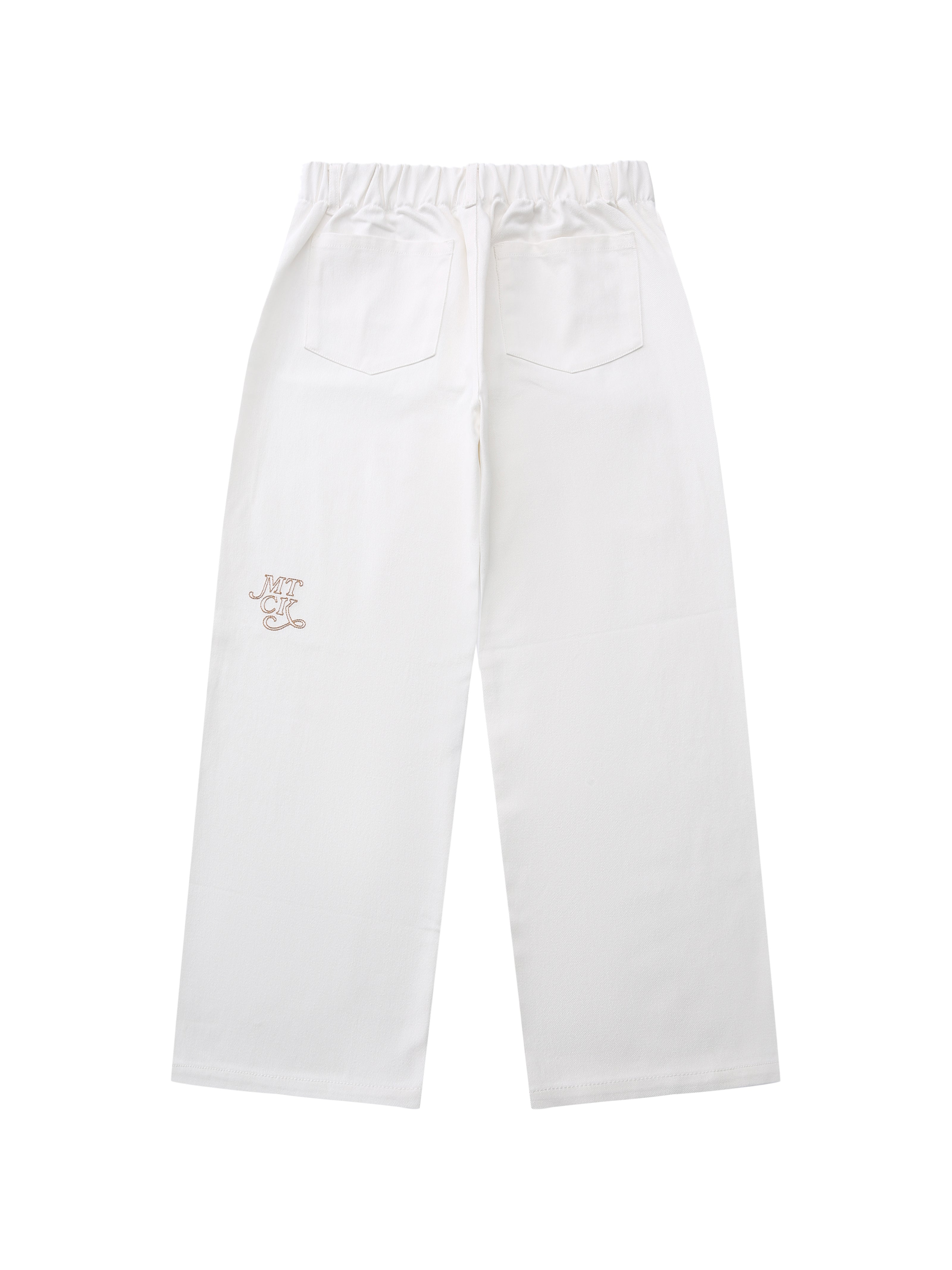 White Drawstring Relaxed Jeans