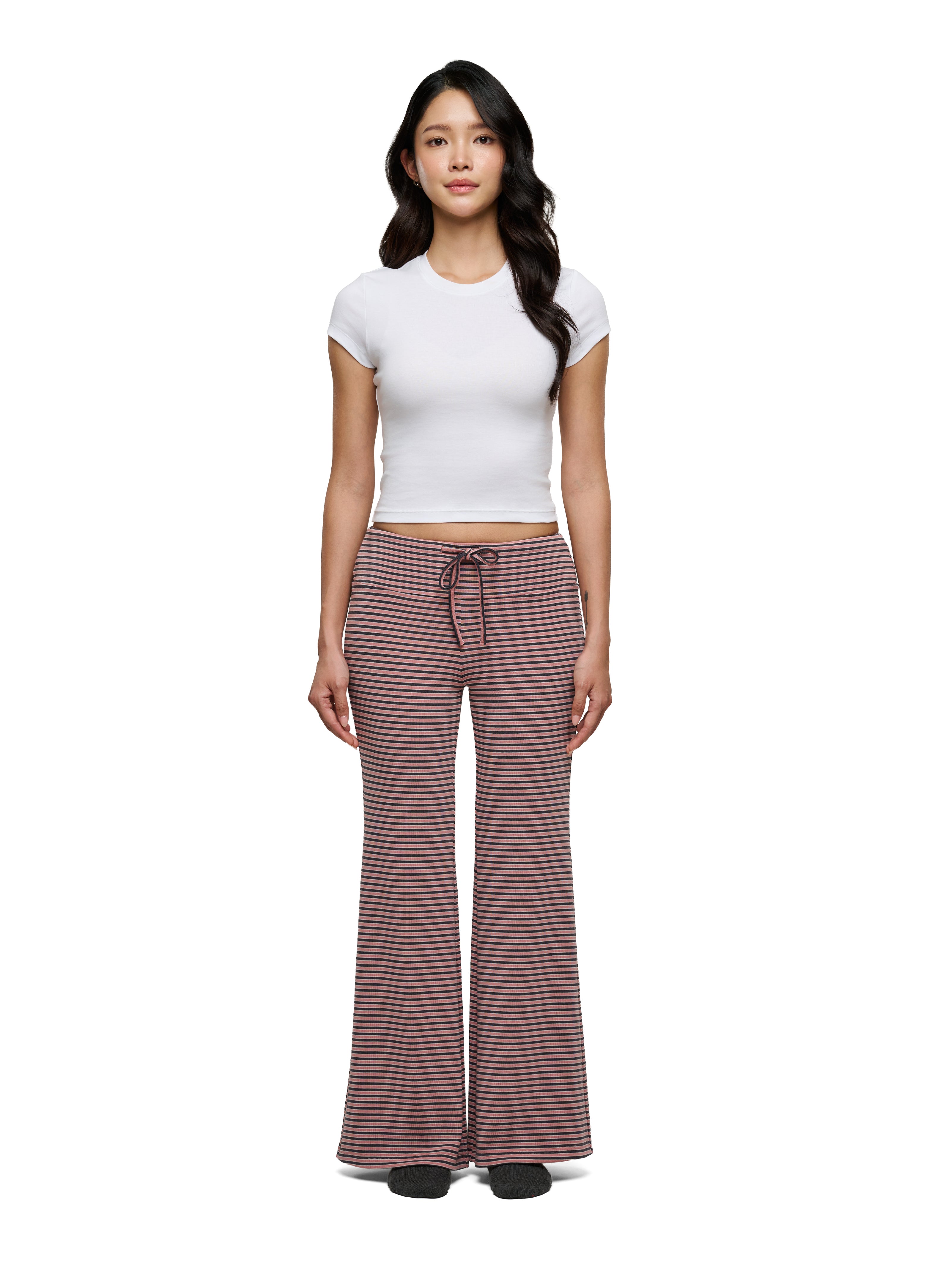Cranberry Jam Stripes Flared Pants