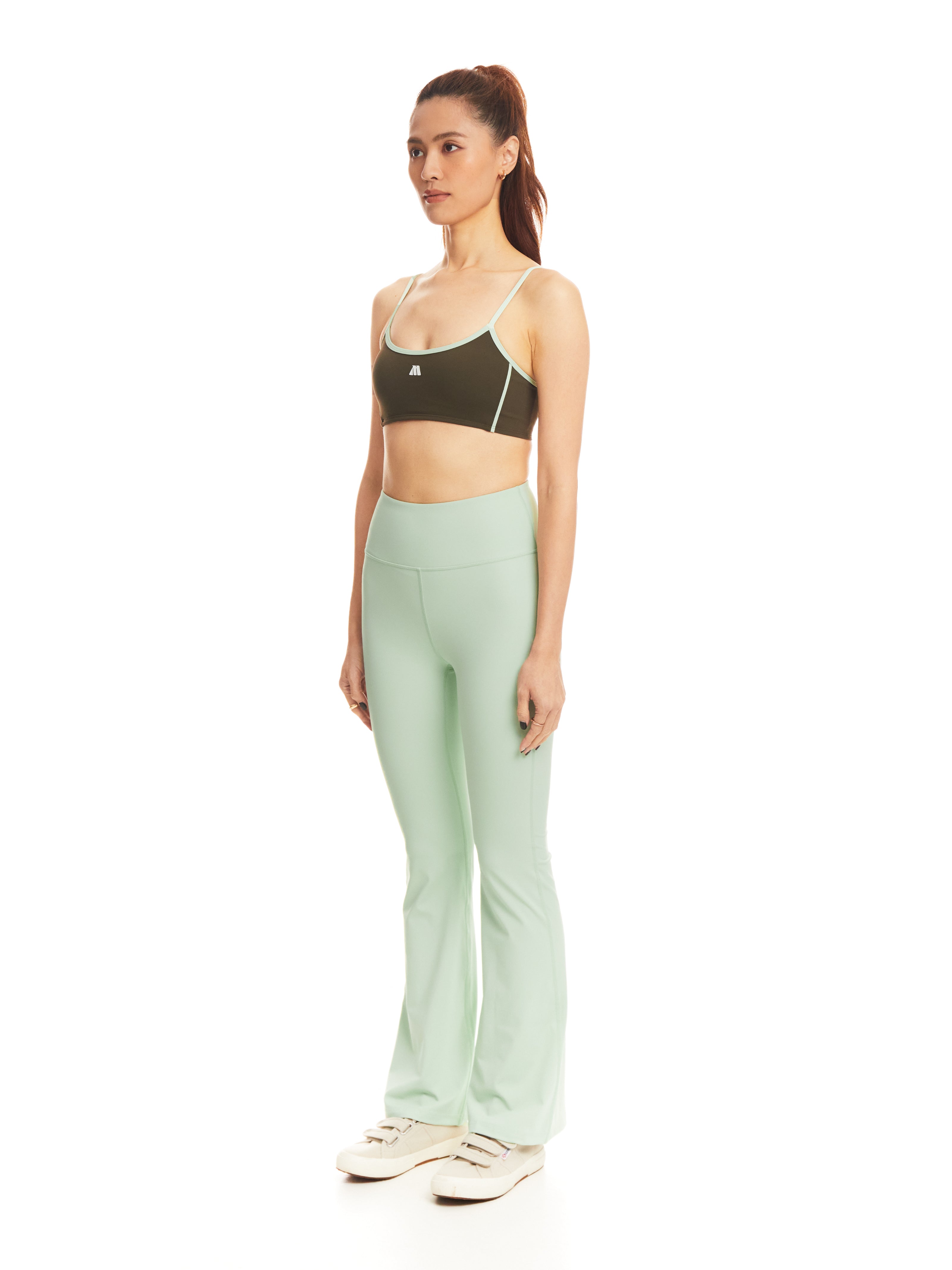 Sweet Olive Contrast Sports Bra
