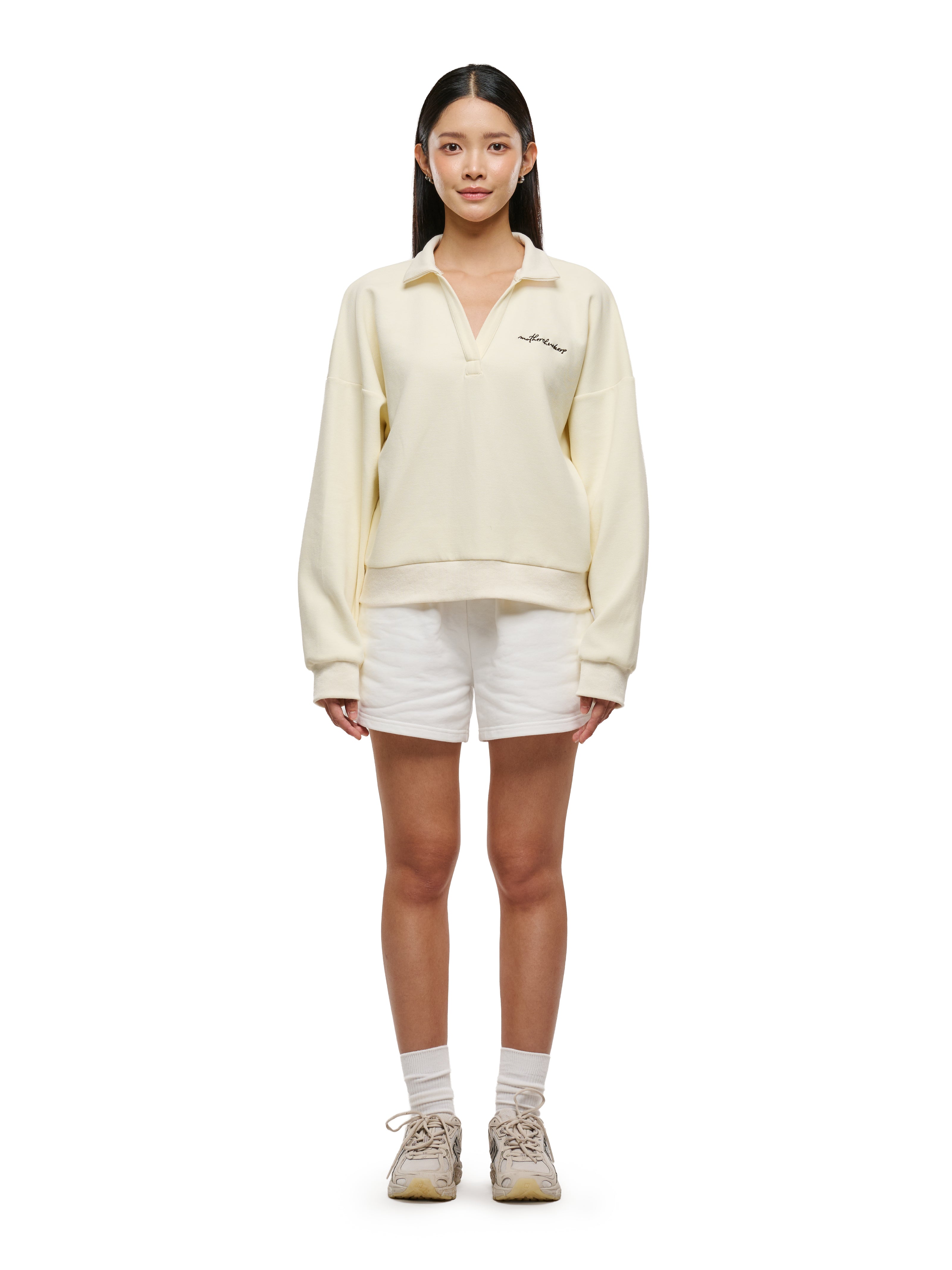 Tomato Pique V-Neck Polo Jumper