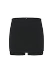 Black Foldover Biker Shorts