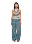 Brown Stripes Double Layered Tank