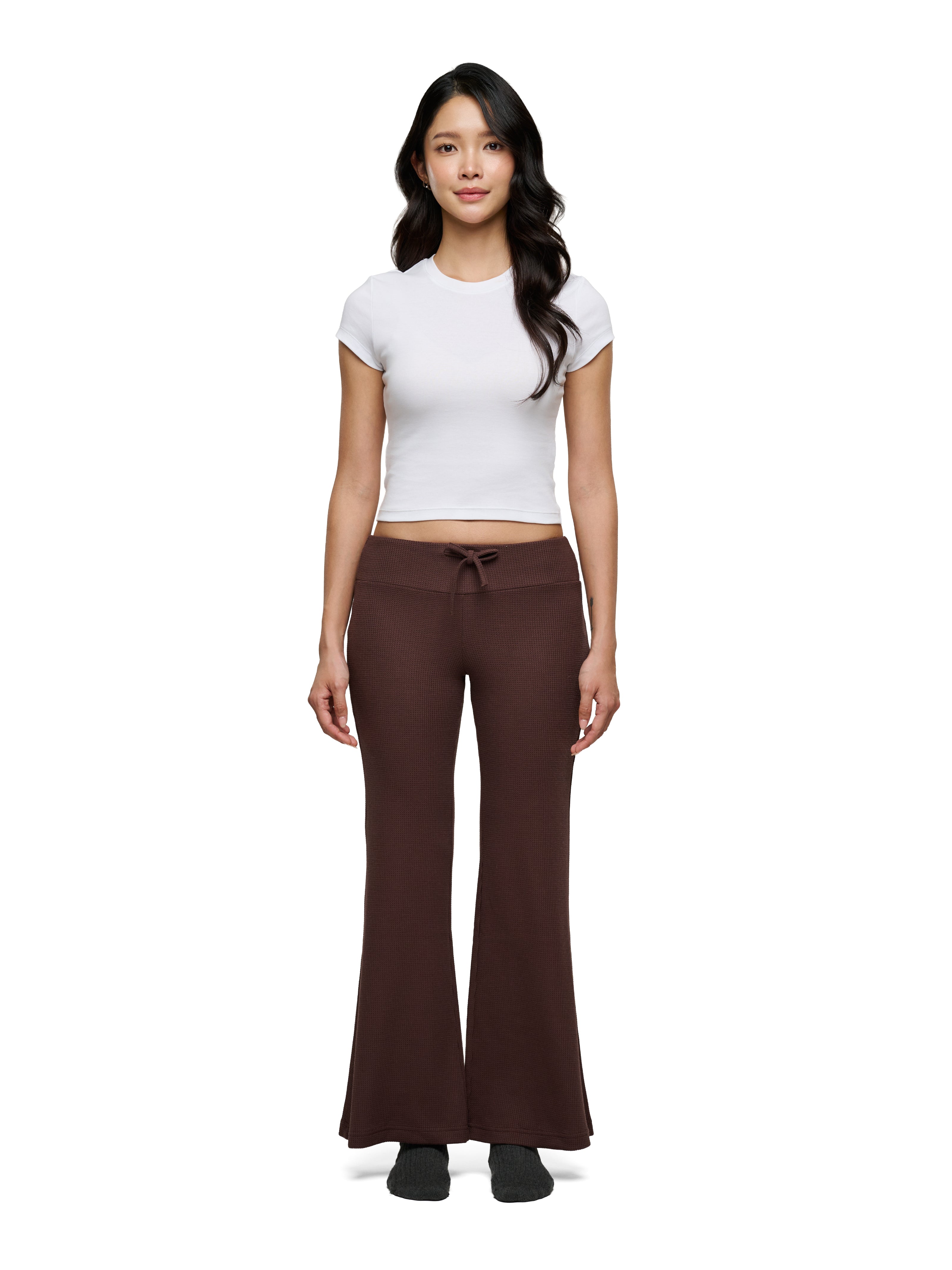 Chocolate Waffle Flared Pants
