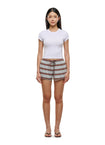 Brown Stripes Mini Shorts
