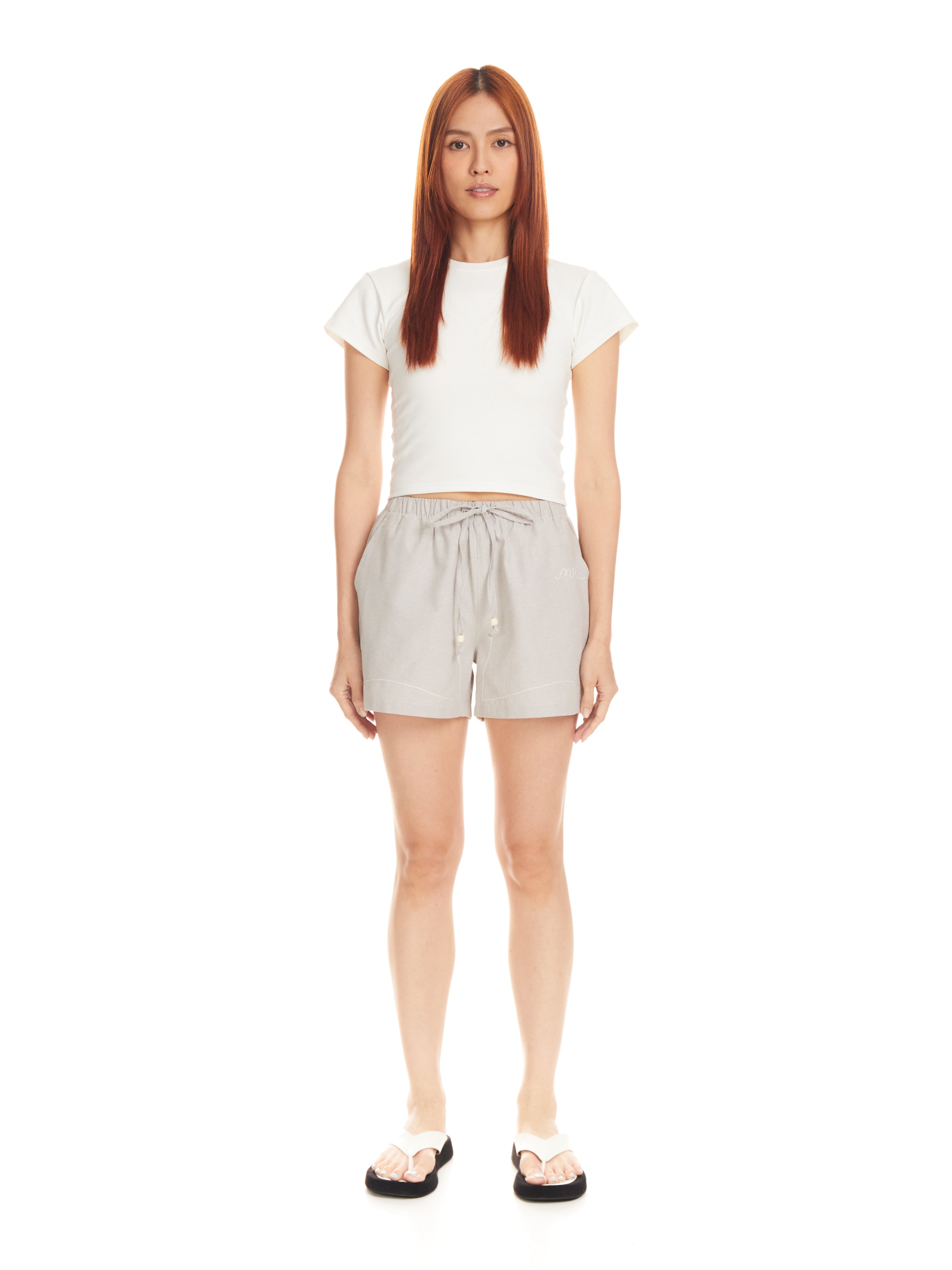 Cobblestone Embroidered Shorts