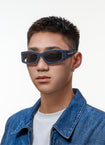 Indigo Denim Wrap Sunglasses